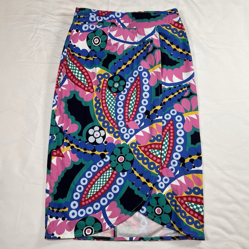 J.Crew Skirt Size 6 Ratti Kaleidoscope Floral Multicolor Tie-back Tulip L7939
